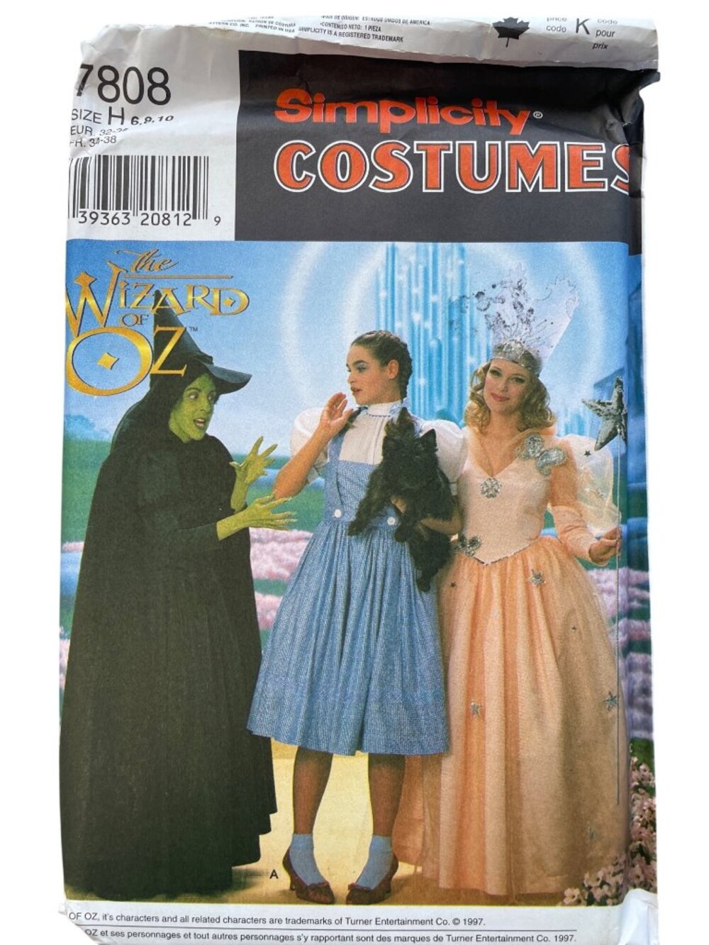 90s Simplicity 7808 Sewing Pattern Size 6-8-10 Wizard Of Oz Costume Retro UNCUT